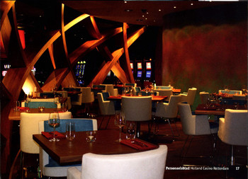 Wand bewerking in het restaurant "Divine"  in het Holland Casino Rotterdam.
